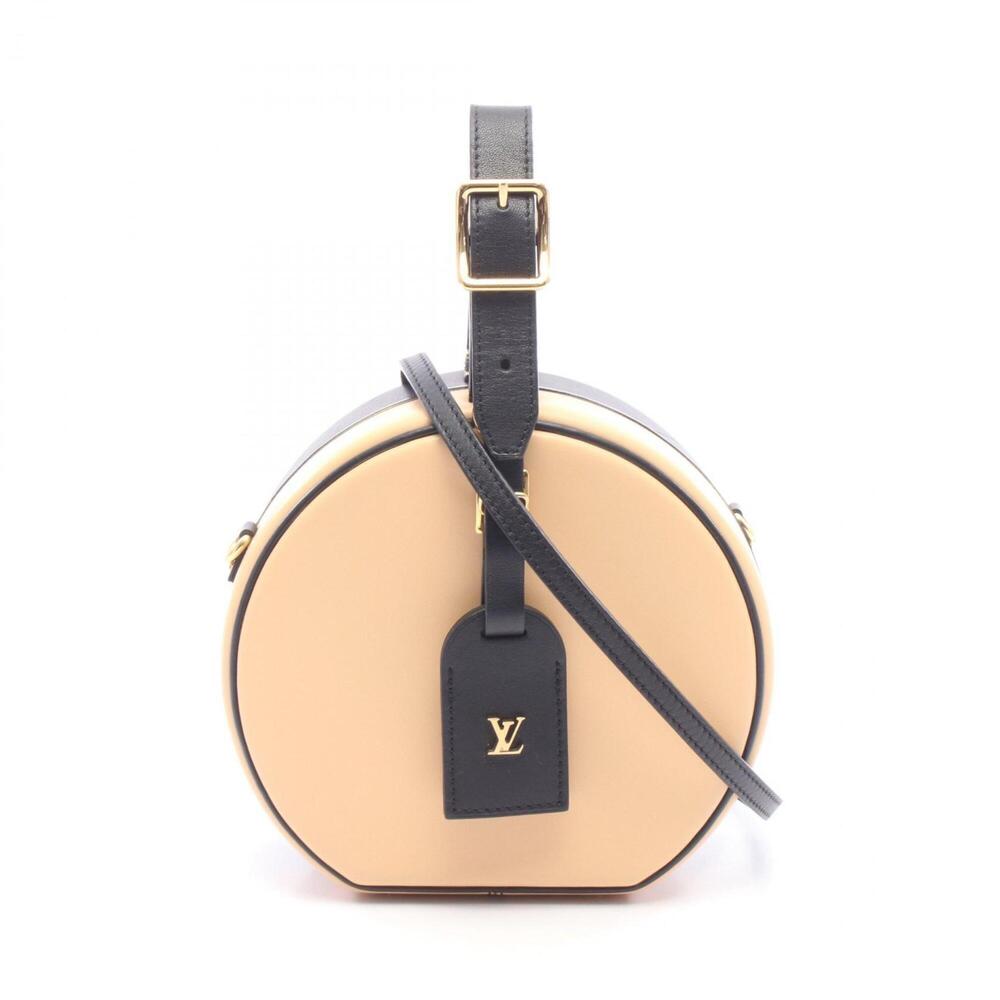 Louis Vuitton Petite Boite Chapeau 2-Way Handbag, Leather, Women's, Beige/Bla...
